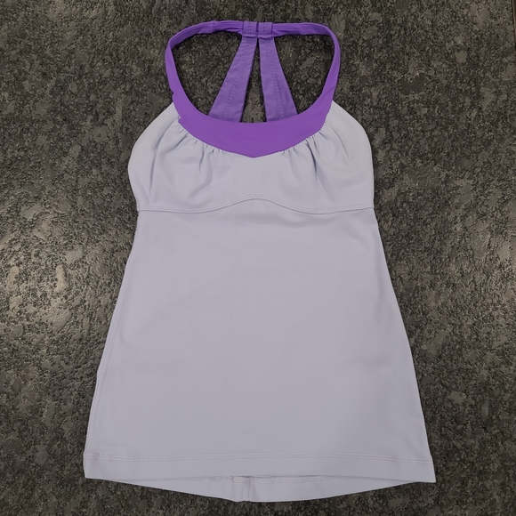 Lululemon Scoop Me Up Tank Built-In Bra Power Purple Racerback Halter Size 4 - Picture 2 of 14